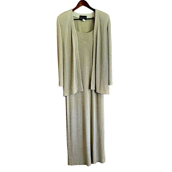 Alex Evenings Mother of the Bride 2 Piece Celery Green Dress & Jacket Size  10