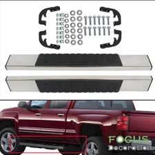 6" Step Bar Running Board For Silverado GMC Sierra Regular Cab 2007-19 Chrome