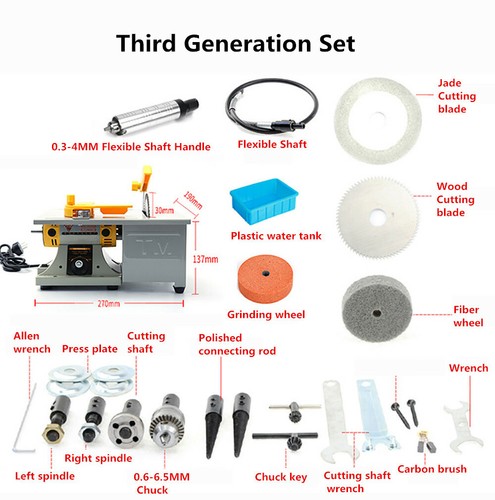 Bench Grinding Machine Gem Jewelry Rock Polishing Machine Bench Lathe 350W TM-2 - Picture 9 of 13