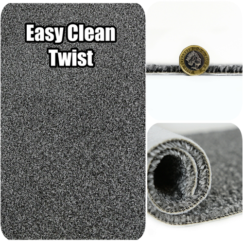 BUDGET CHEAP Easy CLEAN Silver Grey CARPET 4m/13ft Wide Carpet Remnant