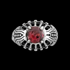 Garnet Engagement Ring   925 Sterling Silver   Rhodolite Center