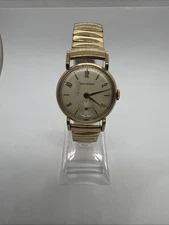 Seth Thomas Men's Vintage 10K Gold Plated Bezel Swiss Made Mechanical Watch Runs