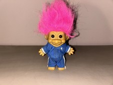 Vintage Russ Troll Doll Pink Hair Blue Tracksuit Outfit 5" Tall China