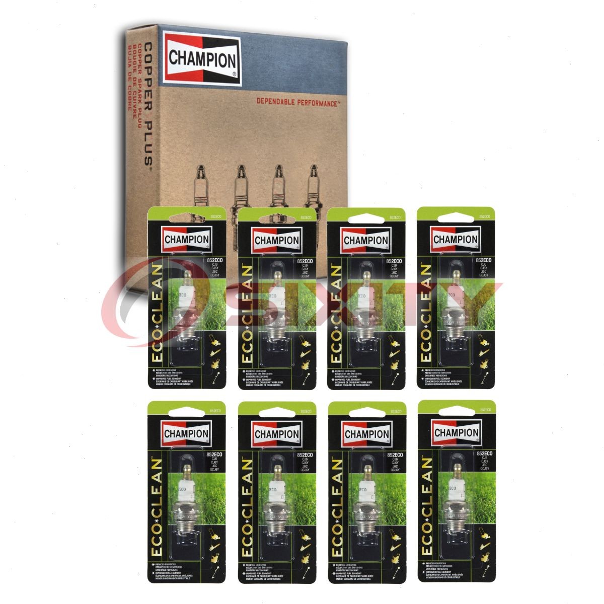 8 pc Champion 852ECO Spark Plugs for 97568 6763 6703 2218 Ignition Wire az