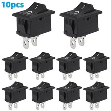 10Pcs Snap-In Rocker Switch ON/OFF 2 Pin SPST 125V 250V Car Boat