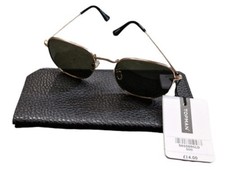TOPMAN Sunglasses Gold Retro  Case A104 