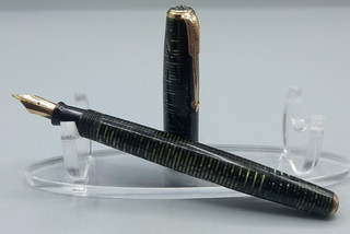 Vintage c.1930/40's Parker Vacumatic Green Pearl GP Trim 14k Nib VGC GWO