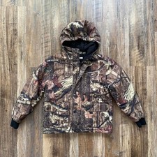 Redhead Lined Quilted Hooded Camo Camouflage Hunting Work Jacket Youth Medium