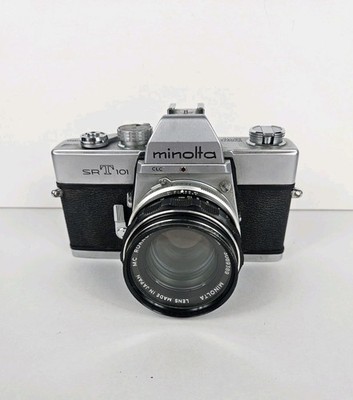 Minolta SRT 101 35mm Film Camera With MC Rokkor-PF 1:17 F=55mm Lens Working 