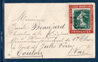 Superbe lettre au type semeuse sur porte timbre pub Ligue Maritime