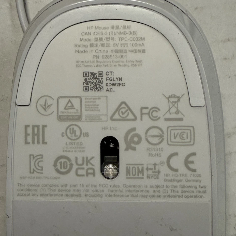 HP 928513-001 Modguo Genuine USB Wired Mouse White - Excellent Condition - Image 4 of 4