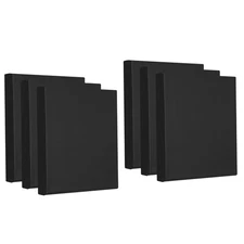 Paint Canvases, 6 Pack 4x4 Inch Square Stretched Art Board Panels Black
