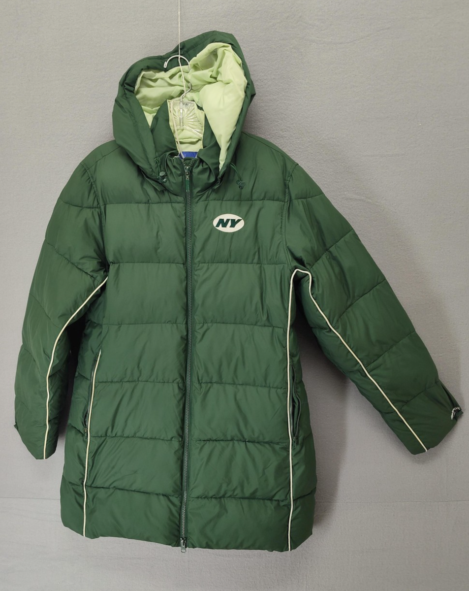 Reebook New York Jets Jacket Mens Medium Green NFL Football Hooded