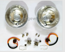 2 X Triumph Lucas Halogen Scheinwerfer Set 7 Zoll Neu Linkslenker Ohne Pilotloch