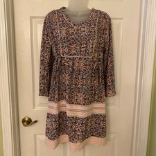 Mimi Chica Floral Boho Dress With Lace Women’s Medium
