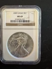 U.S. Mint 2009 American Silver Eagle $1 NGC MS69 1 oz .999 Cert 3256036-021