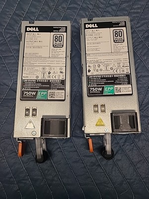lot of 2 Dell E750E-S1 750W 80 Plus Platinum Power Supply Dell P/N: 0PJMDN