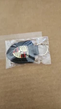 NEW PORSCHE LEATHER CREST KEY RING FOB CHAIN BLACK WAP0500950E
