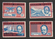 GB locals: Sanda Island (Scotland) 1967 Churchill (first colours) 4v set CTO