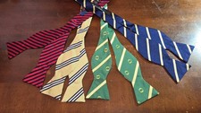 Lot Of 5 Brooks Brothers Bow Ties Red, Navy, Yellow, Green Adjustable EUC