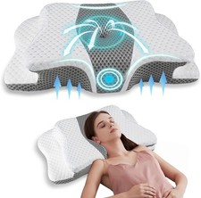 Ergonomic Cervical Pillow for Neck Support, Adjustable Memory Foam