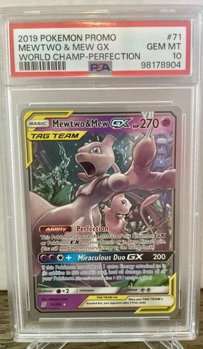 2019 POKEMON WORLD CHAMPIONSHIPS DECK PERFECTION MEWTWO & MEW GX PSA 10 READ DES