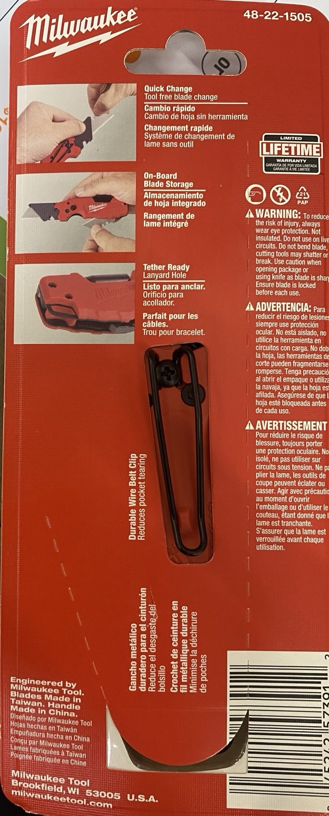 Milwaukee 48-22-1505, Fastback 6 -in- 1 Folding Utility Knife