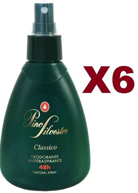 6 PZ PINO SILVESTRE CLASSICO DEODORANTE ANTITRASPIRANTE VAPO NO GAS 75ML DEO