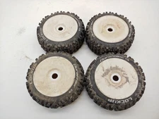 4x Duratrax Lockup 1/8 Buggy Tires on 17mm Hex Wheels Used Arrma Typhon Losi