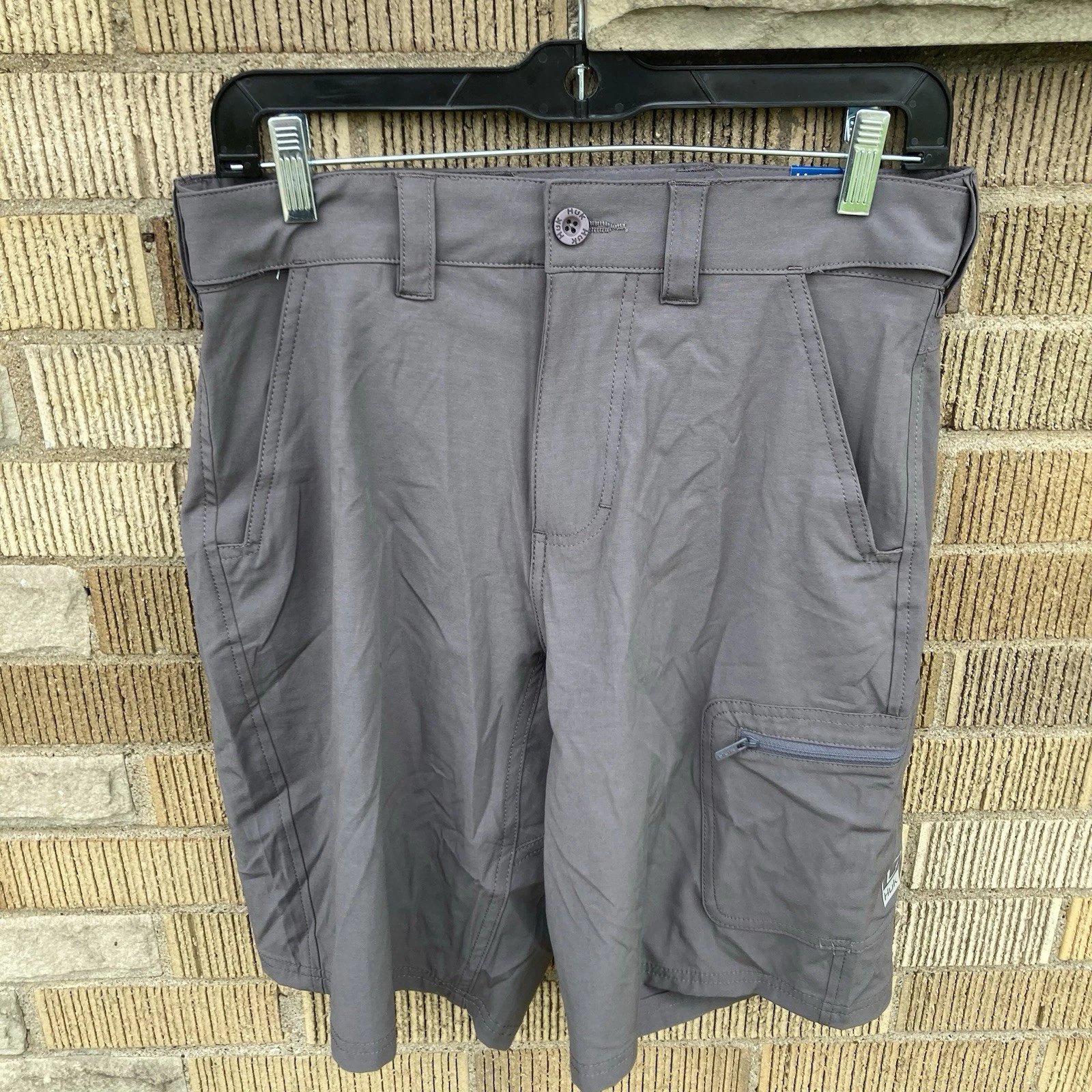 Huk NXTLVL Next Level Shorts Mens Small Gray 10.5 Inseam Performance Fishing