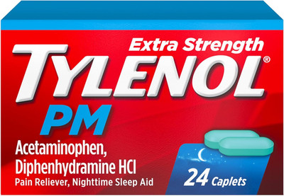 PM Extra Strength Nighttime Pain Reliever & Sleep Aid Caplets, 500 Mg Acetaminop