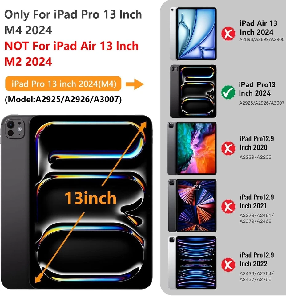 iPad Pro 13" M4 2024 7th Gen/Pro 12 inch Body Case Military Protection Cover US - Image 2 of 4