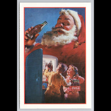 Vintage Coca-Cola Santa Postcard 1950 Unposted Beverage Holiday Scenic View