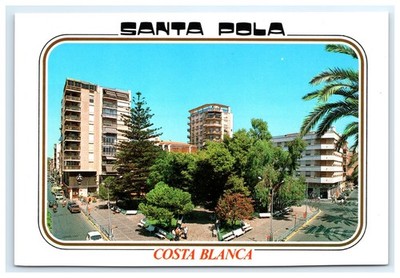 City Plaza Modern Buildings Palm Trees Santa Pola Costa Blanca Spain 1990 Postca