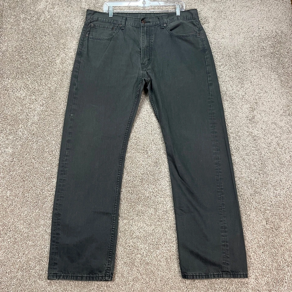 Levi's 505 Jeans Mens 38x32 Gray Regular Fit Pants White Tab 100% Cotton - Image 2 of 4