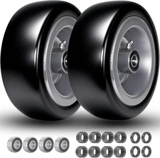 Universal Fit 11 x 4.00-5 inch Flat Free Lawn Mower Tires with Rim 11x4-5 2 pack