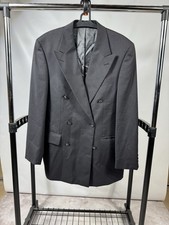 Yves Saint Laurent YSL Wool Double Bleasted Blazer Jacket Size 48