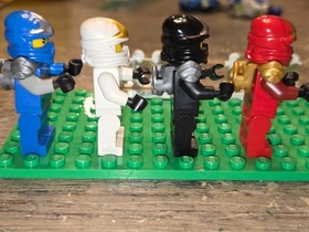 Lego Ninjago ZX Minifigure Lot All 4 Ninjas Kai Zane Cole Jay 9449 Good