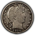 1914 50c Barber Silver Half Dollar - VG Key Date - SKU-Z6079