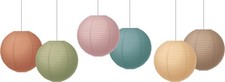 8" Decorative Paper Lanterns Indoor Outdoor Hanging, Multicolor