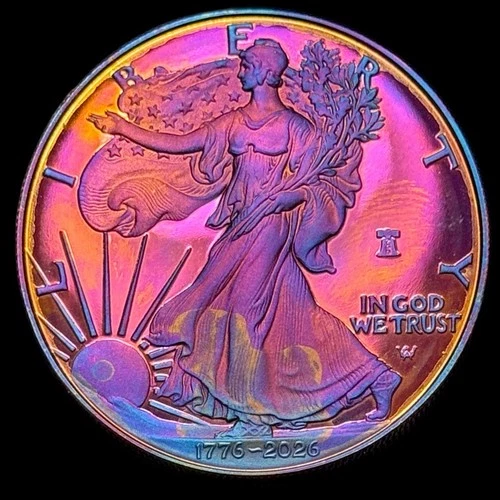 American Silver Eagle Proof 1776 - 2026 1oz .999 Monster Rainbow Toning