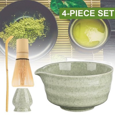 4 er Matcha Tee Set - Matchabesen Chasen Matchalöffel Bambuslöffel Chashaku DHL