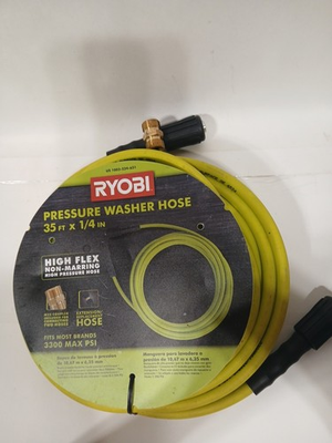 #ad RYOBI 1 4 in. x 35 ft. 3300 PSI Green Pressure Washer Hose $45.00