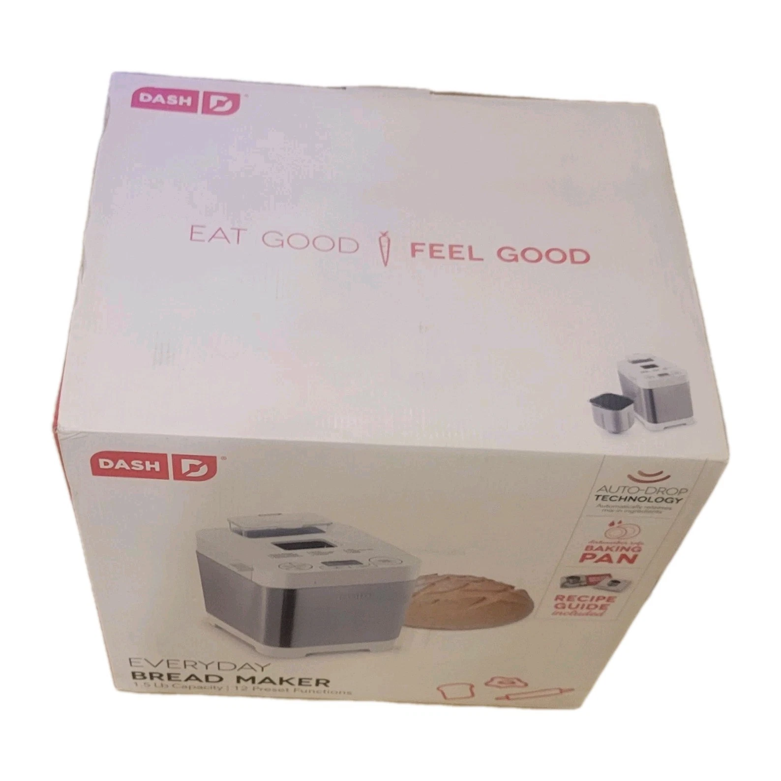 Dash Everyday Bread Maker (1.5Lb Capacity, 12 Presets, Black & Stainless) New
Opens in a new window