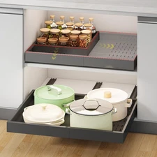 Pull out Cabinet Organizer,Width (14"-21") and Depth (17"-24") Expandable Wit...