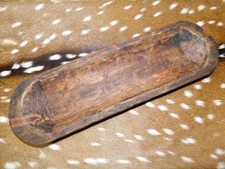 Carved Wooden Dough Bowl Primitive Wood tray Trencher Baguette Decor  19 3/4"