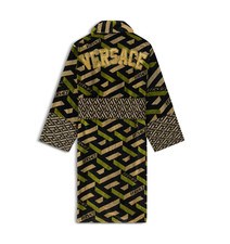 Versace La Greca Embroidered Sequence Robe Size L, 100 cotton, New with tags.