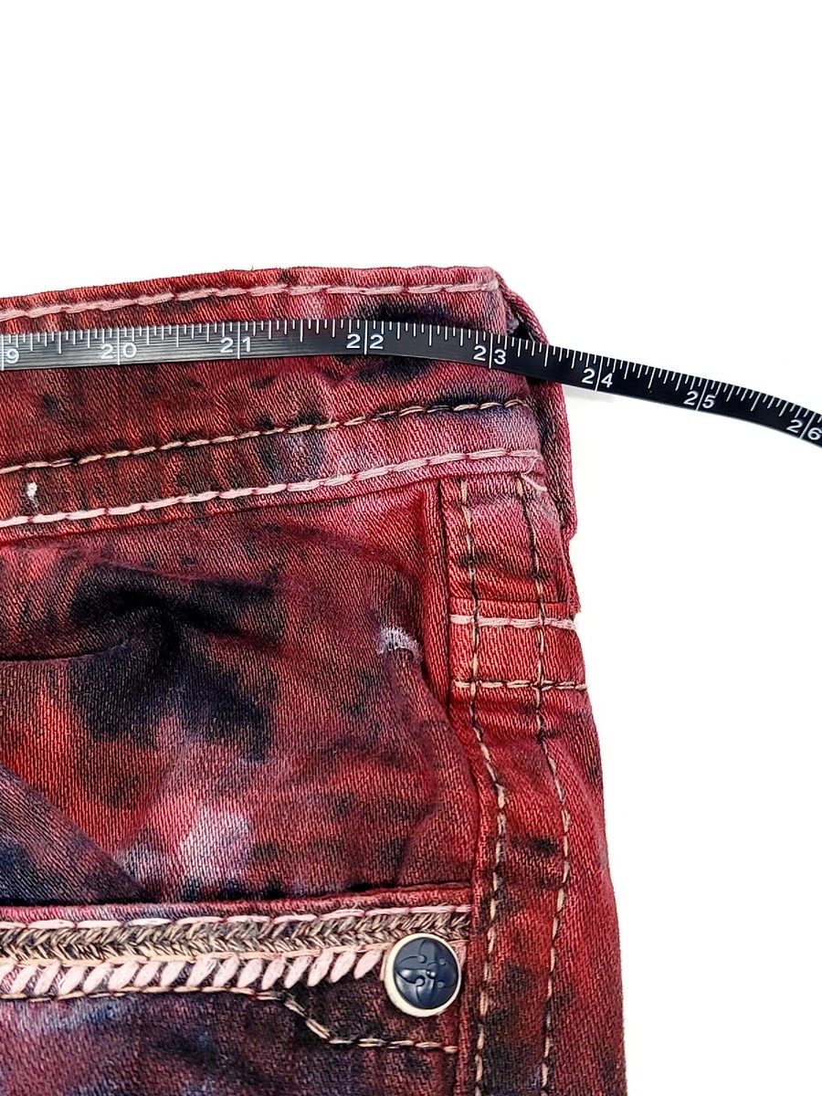 ROCK REVIVAL Mens 44 Dan ALL STRAIGHT Leg Denim JEANS Dyed
