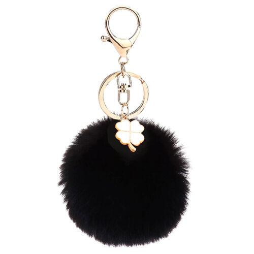 Leaves points de vente Keyring Cute Fluffy Pompom Rhinestone Car Handbag Motorcycle Pendant-w