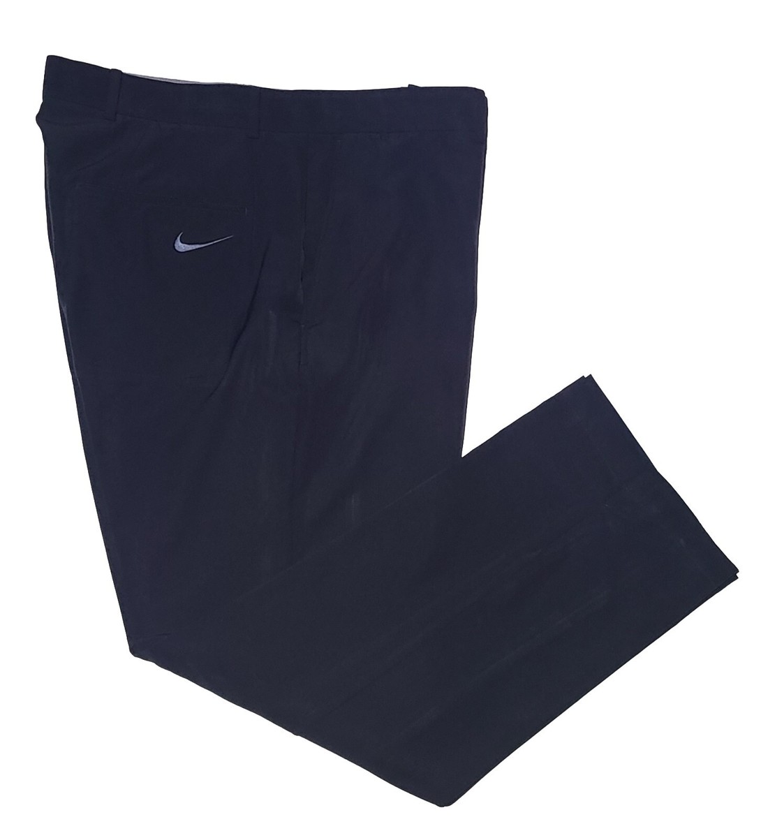 00s NIKE GOLF ナイキ ワイド 1タック スラックス ブラック 新品 00s NIKE GOLF テックワイドパンツ Y2K 刺繍ロゴ XL 黒